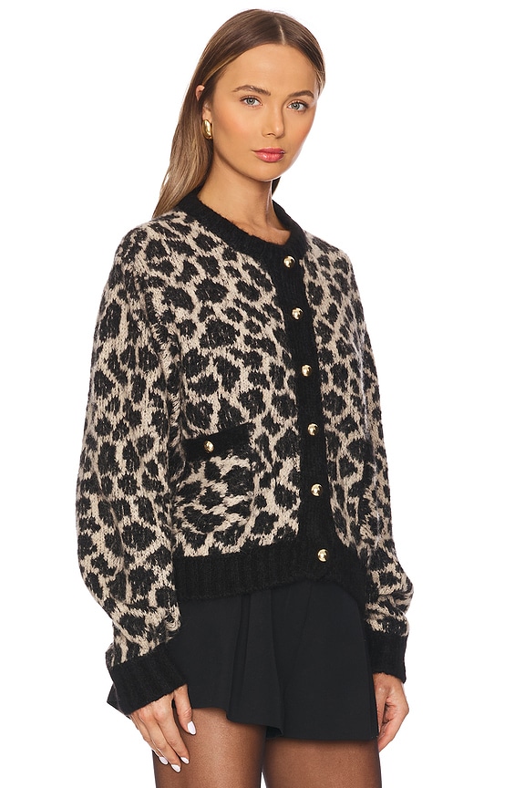 view 2 of 4 Tessa Jacquard Cardigan in Animal Jacquard