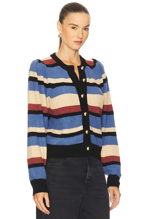 view 2 of 4 Carmela Cardigan in Velour Multi Stripe