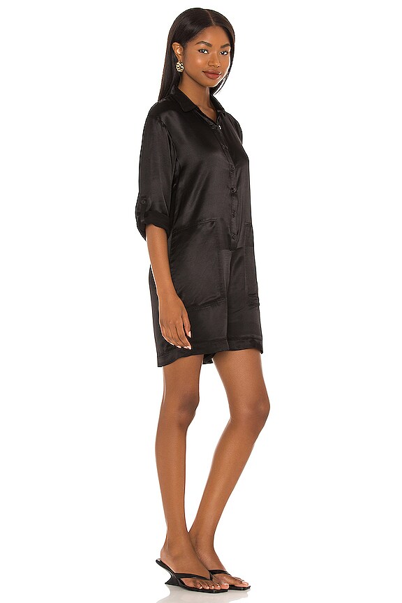 view 2 of 3 Ezra Button Down Romper in Black