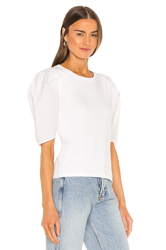 view 2 of 4 Radhika Bold Shoulder Top in Optic White