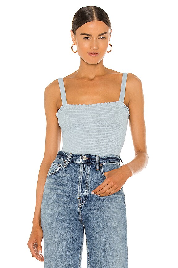 view 2 of 5 April Smocked Tank in Glass Slipper