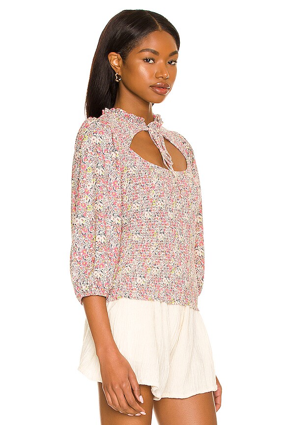 view 2 of 4 Abrielle Feminine Cutout Tee in Superbloom