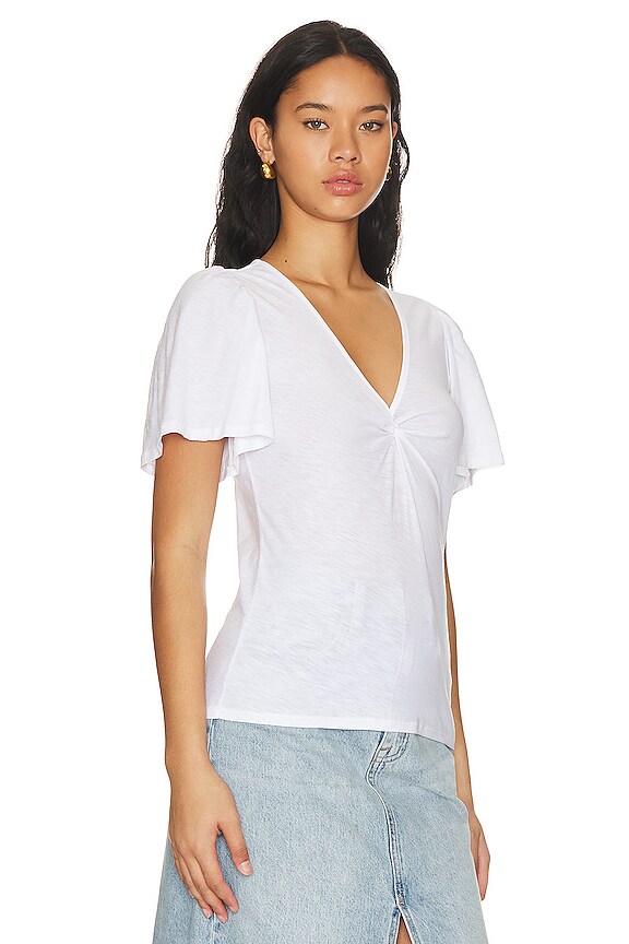 view 2 of 4 TOP AVEC MANCHES VOLANTÉES DUSTY in White