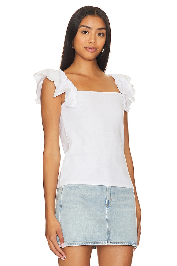 view 2 of 4 CAMISETA SIN MANGAS CON ESPALDA ABIERTA Y VOLANTES MISTY in Optic White