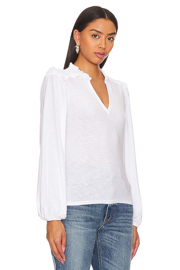 view 2 of 4 Dolly Smocked Shoulder Tee in White