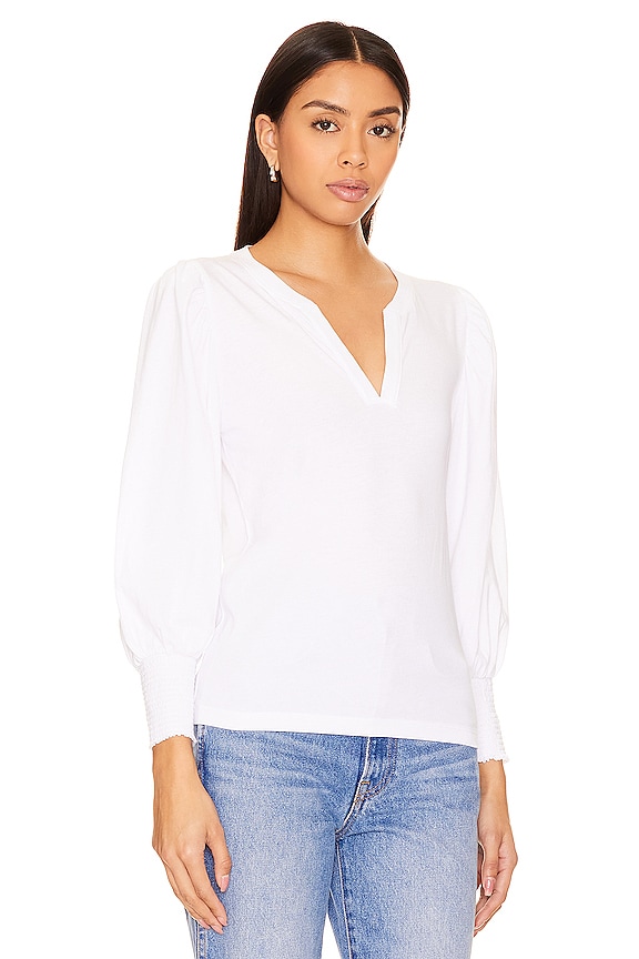 view 2 of 4 Flora Peasant Tee in White
