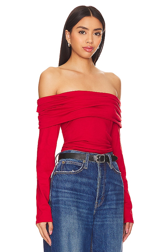 view 2 of 4 Abana Off The Shoulder Tee in Heartbeat