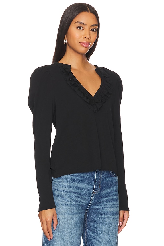 view 2 of 4 Valita Split Neck in Jet Black