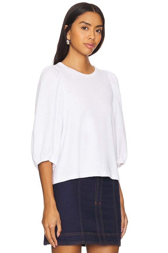 view 2 of 4 Evita Balloon Sleeve Top in Optic White