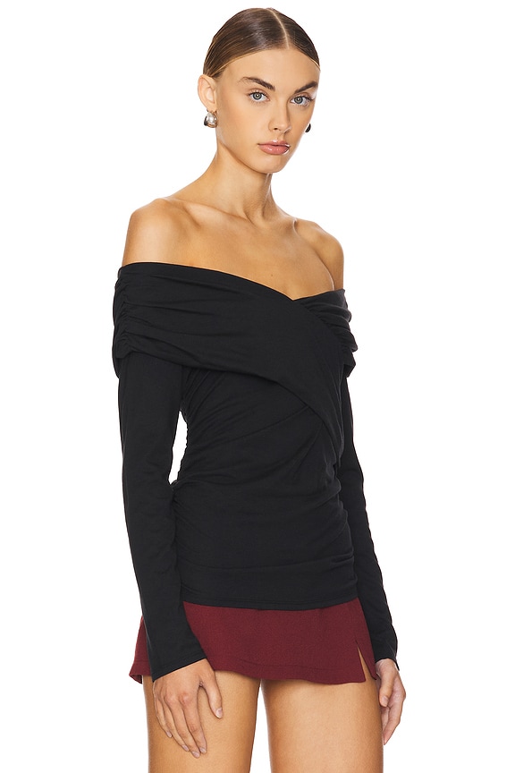 view 2 of 4 Mika Off Shoulder Top in Jet Black