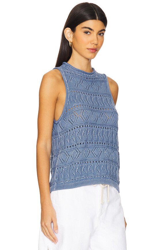 view 2 of 5 Lina Pointelle Top in Faded Denim