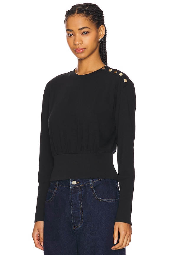 view 2 of 4 TOP MANGA LARGA MONIQUE in Jet Black