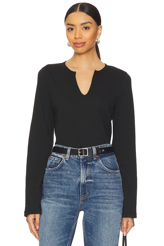 view 1 of 4 Lian Long Sleeve Tee in Jet Black