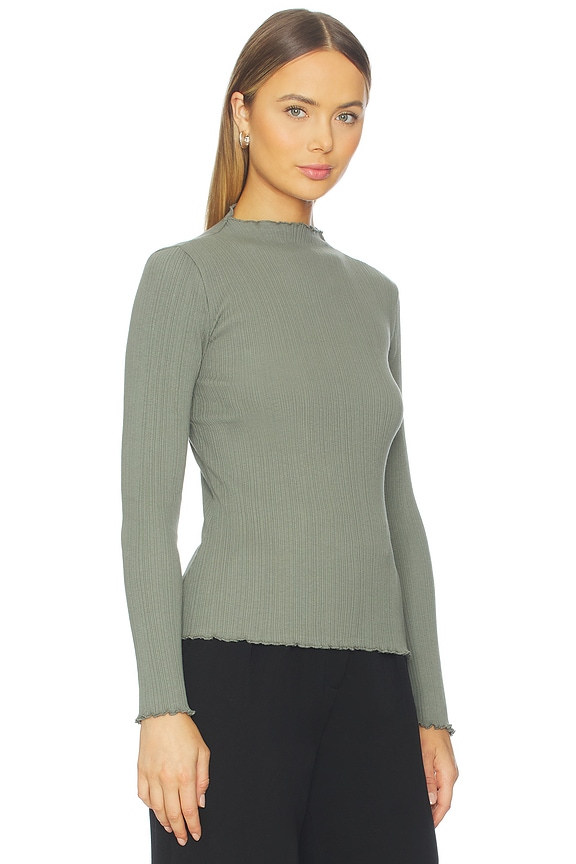 view 2 of 4 Brenna Mock Neck Top in Castor Grey