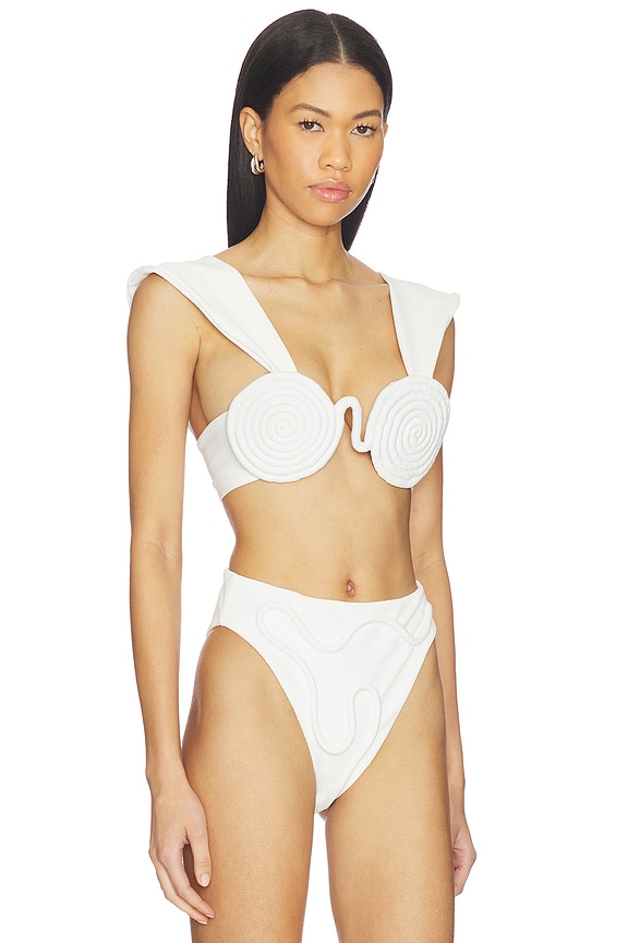 view 2 of 4 Athens Wide Strap Bikini Top in White