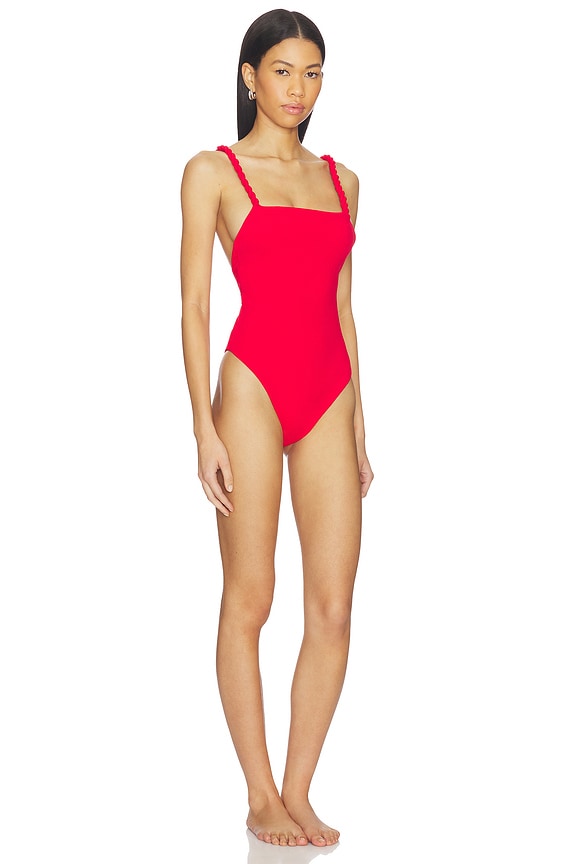 view 2 of 3 Braided Low Back One Piece in Red