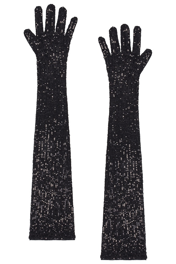 view 2 of 3 Adonis Sequin Gloves in Black