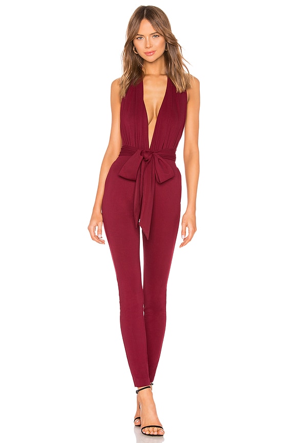 view 2 of 4 Lively Halter Jumpsuit in Burgundy