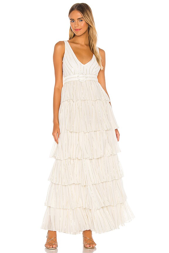 view 1 of 4 Tasha Dress in White Stripe