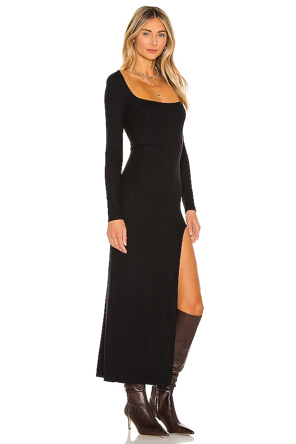 view 2 of 3 Slit Midi Dress in Black