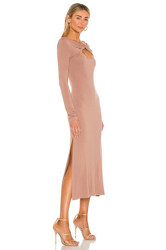 view 2 of 3 ROBE MI-LONGUE LONG SLEEVE in Blush Taupe