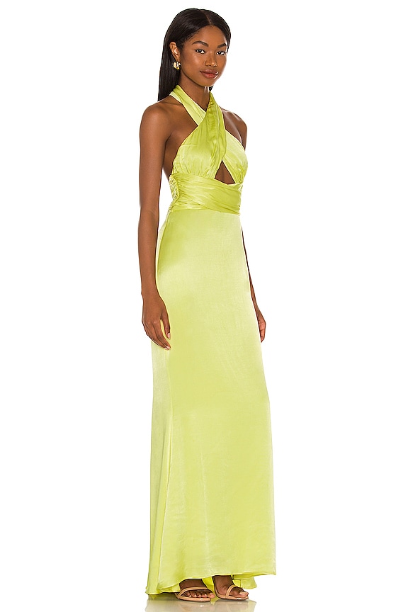 view 2 of 3 Edith Gown in Lime Yellow