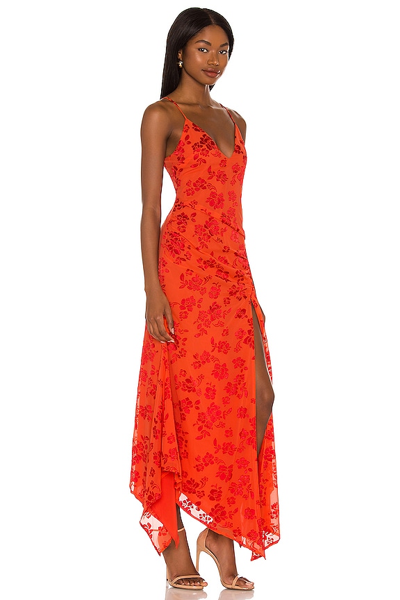 view 2 of 4 VESTIDO LARGO EVANGELINE in Red Orange