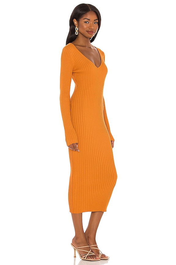 view 2 of 3 Bekah Deep V Midi Dress in Ginger