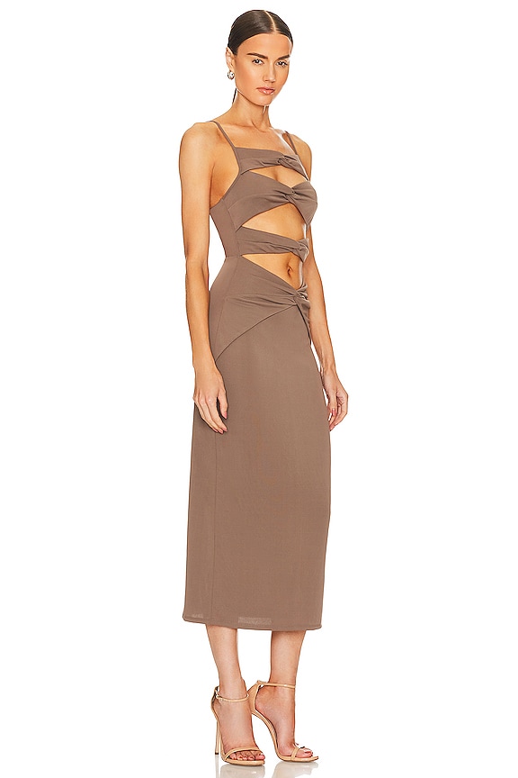 view 2 of 3 Paulina Midi Dress in Taupe Brown