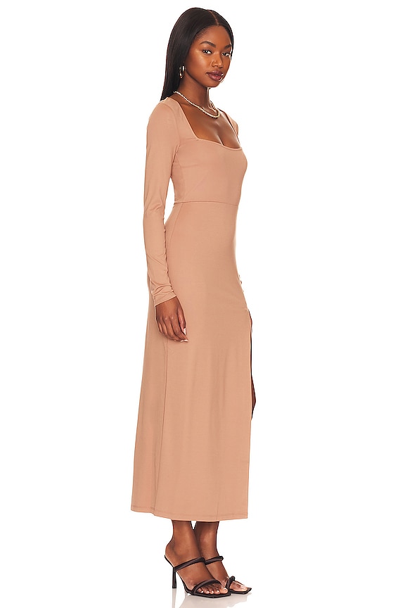 view 2 of 3 Slit Midi Dress in Camel