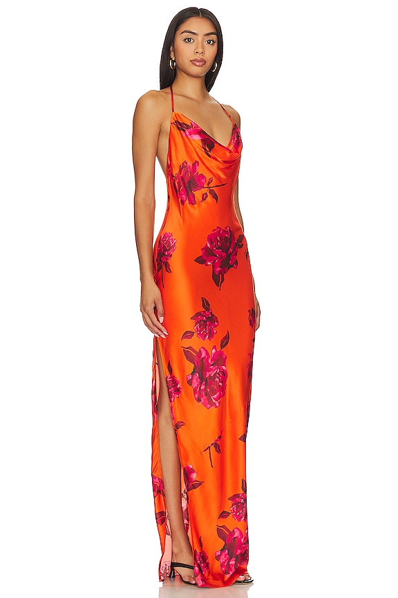 view 2 of 3 Nicolette Gown in Orange Floral
