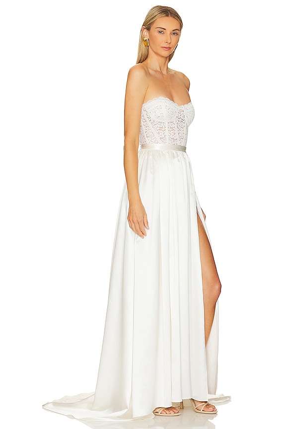 view 2 of 3 VESTIDO LARGO LAURA in White