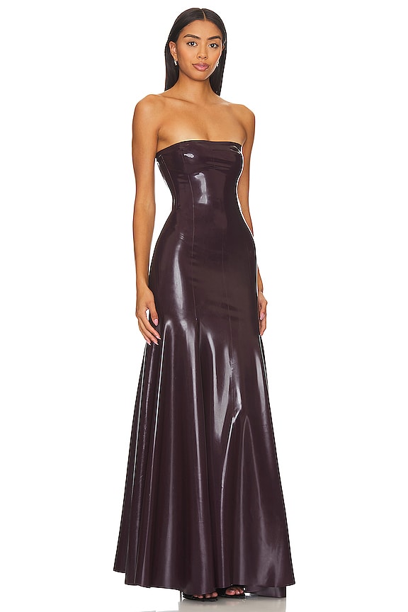 view 2 of 3 Sera Latex Gown in Oxblood