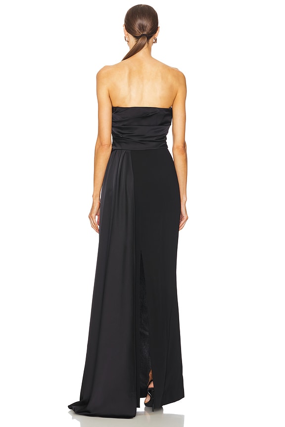 nbd black dress Amira Gown in Gold Buckle Black Belt springdress26 Size:US 8P