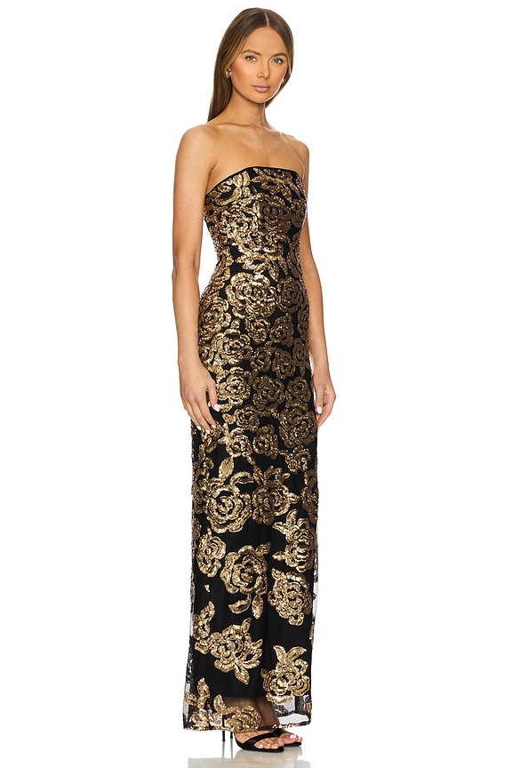 view 2 of 4 VESTIDO LARGO ALURA in Black & Gold