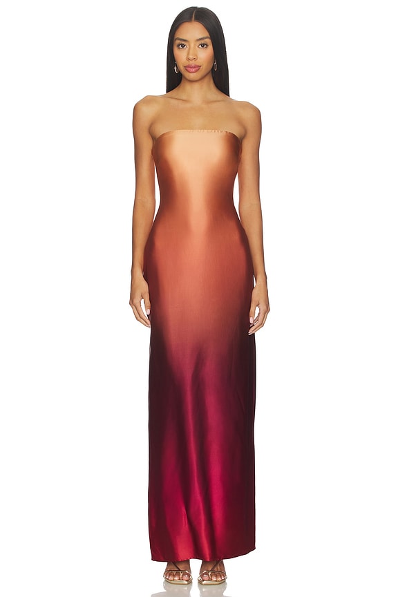 view 2 of 4 ROBE THE CORALENA in Deep Red & Gold Ombre