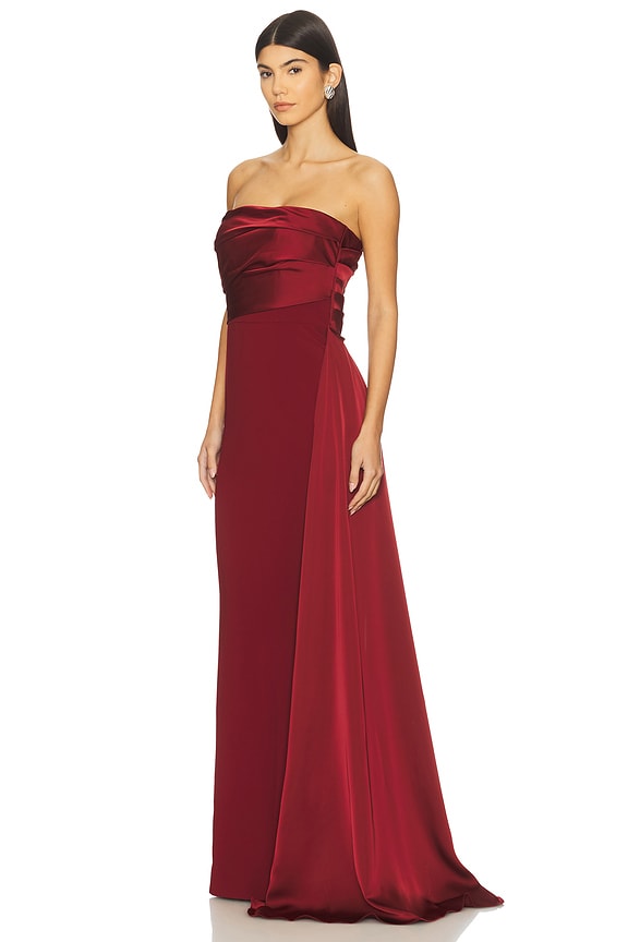 view 2 of 3 Amira Gown in Dark Red