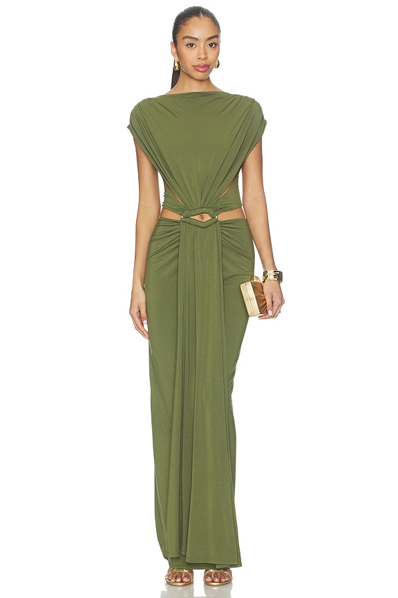 view 1 of 3 ROBE DE SOIRÉE NICOLETTE in Olive