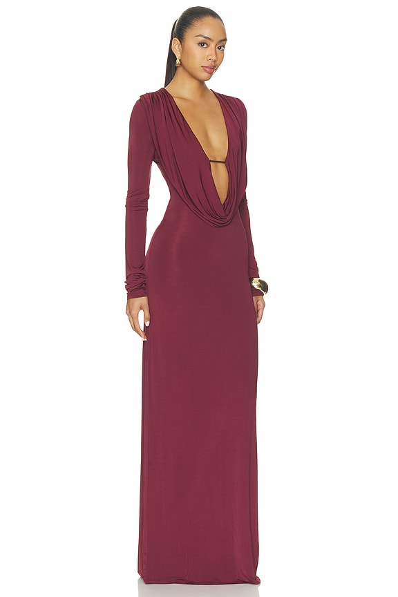 view 2 of 3 Dilruba Gown in Oxblood