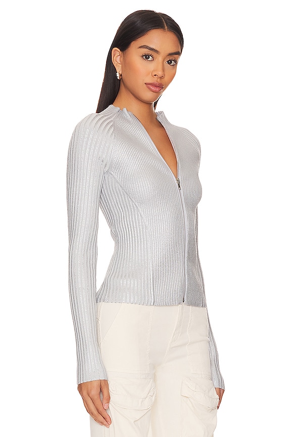 view 2 of 4 Okena Metallic Coated Jacket in Silver