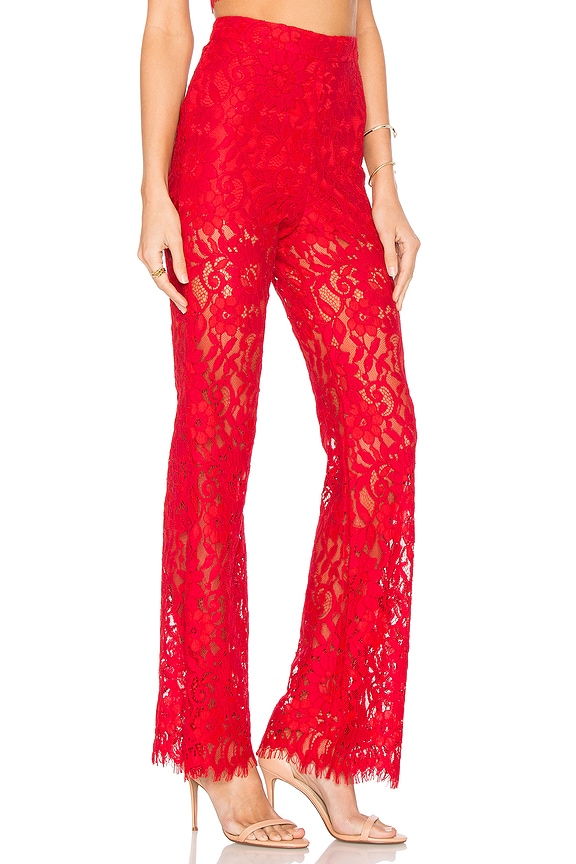 view 2 of 4 CALZÓN DE TIRO ALTO ENCAJE CLOUD NINE in Red Rose