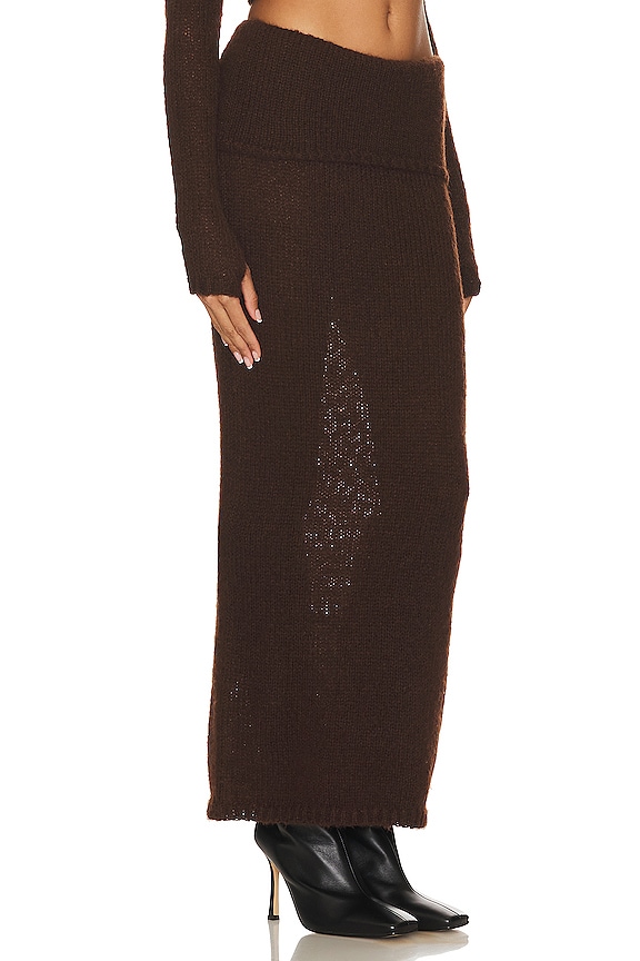 view 2 of 4 Reece Fold Over Maxi Skirt in Cocoa