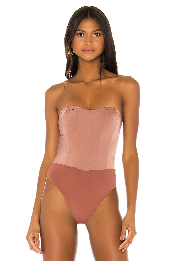 view 2 of 5 FAERIE ストラップレスボディスーツ in Brown