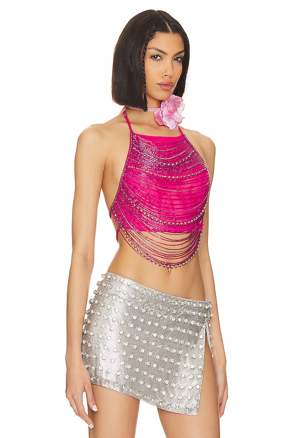 view 2 of 5 Kelya Embellished Top in Hot Pink