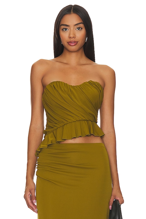 view 1 of 4 Beeba Bustier Top in Olive Green