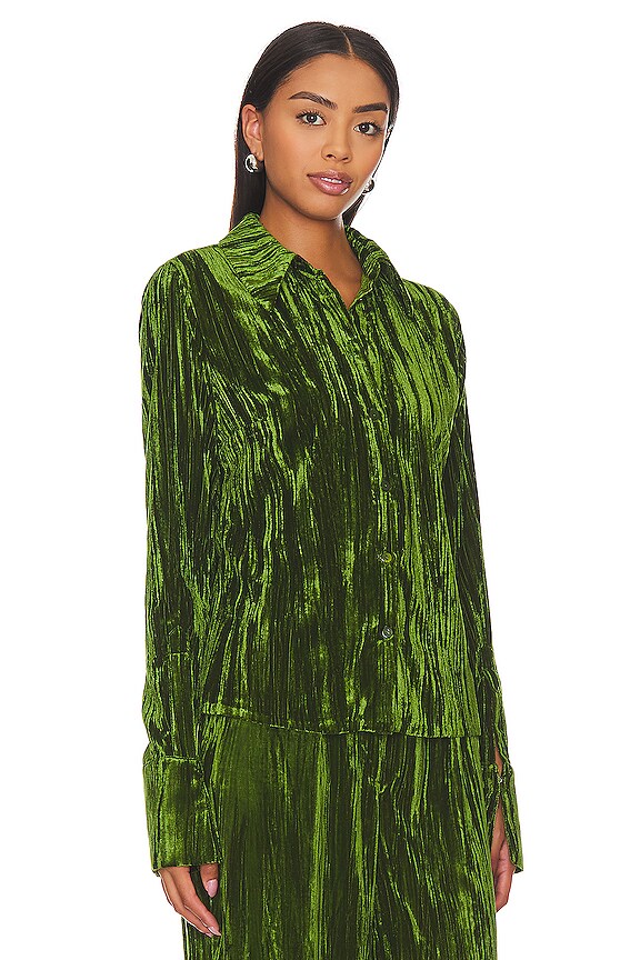 view 2 of 4 CHEMISE CRINKLED VELVET in Juniper Green