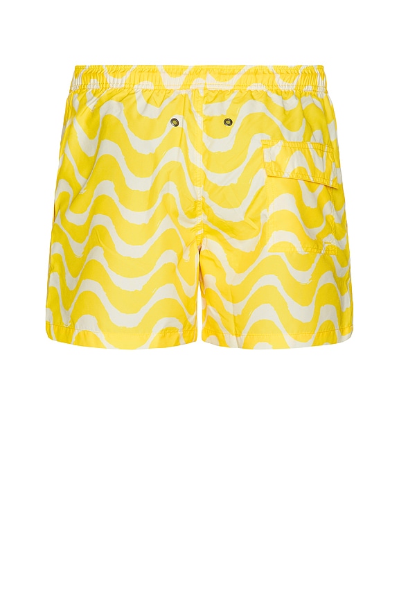 view 2 of 6 Wavy Swim Trunks in Yellow