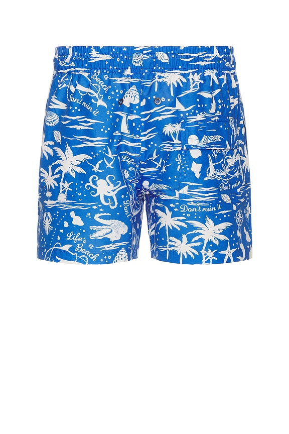 view 2 of 3 Life's A Beach Swim Trunk in Bright Blue