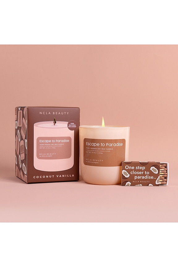 view 2 of 2 Escape To Paradise Soy Waxed Candle in Coconut Vanilla
