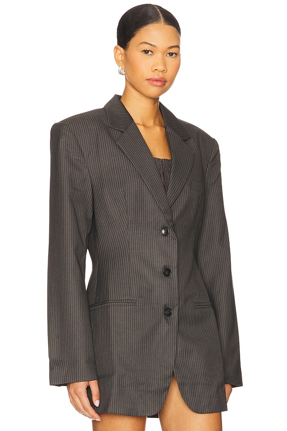 view 2 of 4 The Sawyer Blazer in Grey Pinstripe